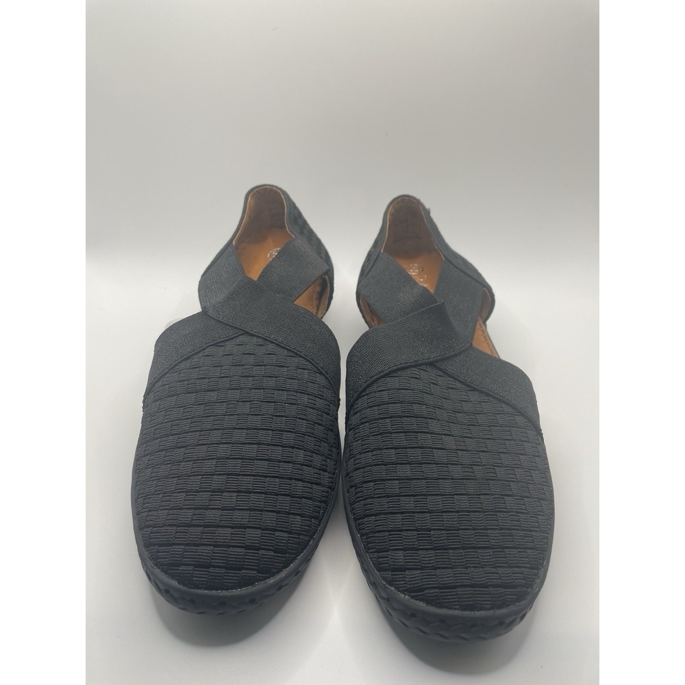 Bernie Mev Black Layla Woven Shoes Comfort Slides Womens Sz 6 EU 37 NEW - Picture 3 of 7